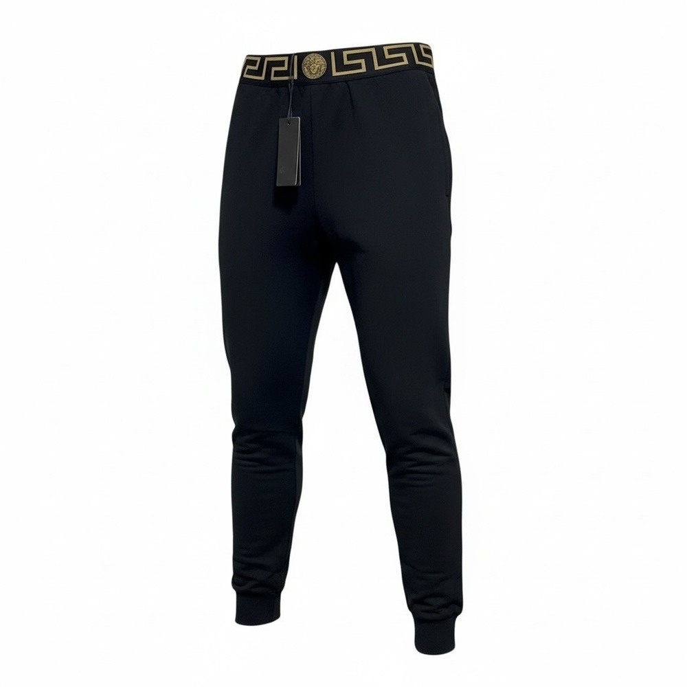 Versace Men's Joggers Medusa Greca Black Gold‎ Size 3 NWT